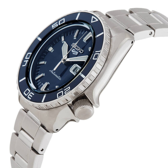 Seiko 5 Sports Automatic Blue Dial Silver Steel Strap Watch for Men - SRPK97K1 - Image 2